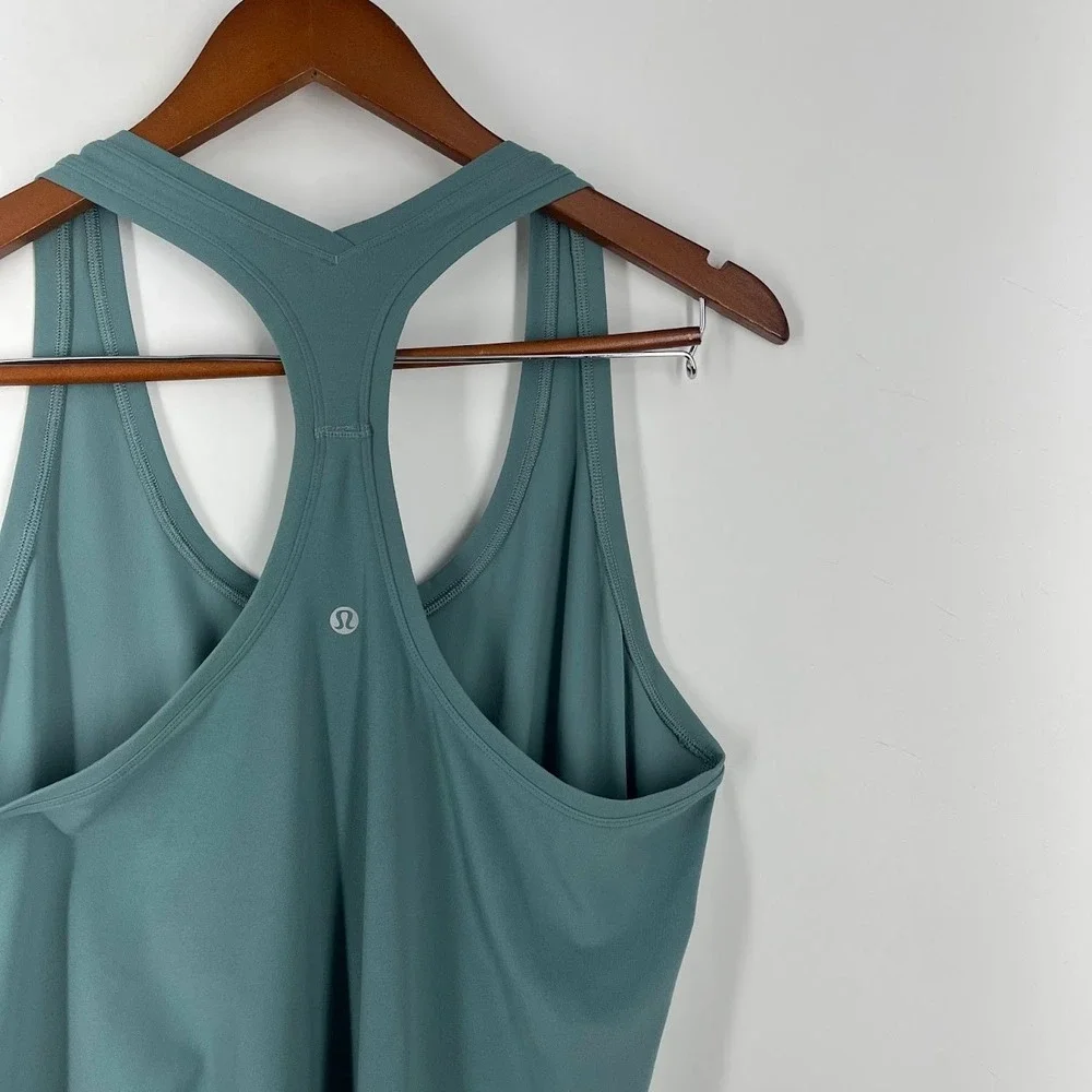 Lululemon Cool Racerback Tank Top Teal Womens Sleeveless Yoga Activewear Size 14